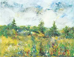 Hendrik Bres, Bush and Sky Study, pastel on paper