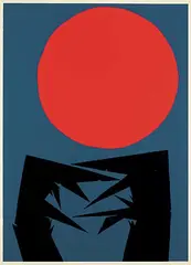 Luis Feito, Untitled - Red Sun #46/70, colour silkscreen on paper
