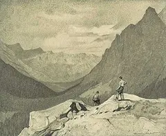 William Beverley Herbert, The Summit, conte on paper