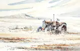 Sharon Christian Holmes, Untitled - The Old Tractor, watercolour on paper