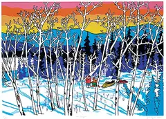 James A. Logan, The Trappers #120/150, 1990, colour silkscreen on paper
