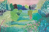 Lynn Malin, Untitled - Saskatoon Bushes, acrylic on paper