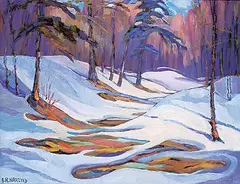 A. Ruth Narsted, Signs of Spring, oil on wood board