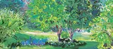 Rebecca Perehudoff, Four Apple Trees, 1994, acrylic on canvas