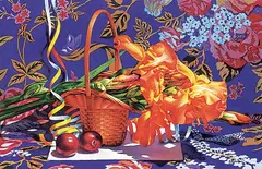 Wendy D. Thomas, Untitled - Plums and Spring Irises, watercolour and ink on paper
