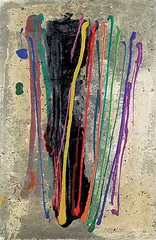 Mary Thomson, Untitled - Colourful Striations, 1990, mixed media on paper