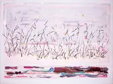 Yolanda Van Dyck, Prairie Beach Silver, acrylic on canvas