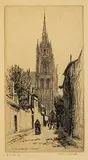 Caroline Armington, La Rue de Beauvais a Chartres #Ep. d'essai 5/10, 1920, etching on paper