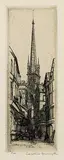 Caroline Armington, La Rue de L'Epicerie a Rouen #32/100, 1923, etching on paper