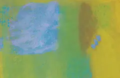 Barbara Ballachey, Untitled - Green and Purple Abstract, 1975, acrylic and mixed media on paper