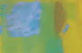 Barbara Ballachey, Untitled - Green and Purple Abstract, 1975, acrylic and mixed media on paper