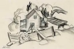 André Charles Biéler, Untitled - Sketch for Gatineau Madonna, 1939, graphite on paper