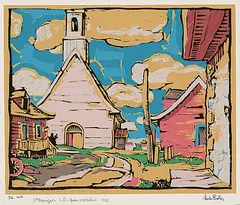 André Charles Biéler, St. Francois 1927 #74/120, colour silkscreen on paper