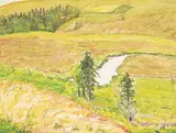Elizabeth Lovitt Cann, Untitled - Stream in the Meadow, watercolour on paper
