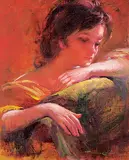 Rosendo González Carbonell, Untitled - Daydreaming, oil on canvas