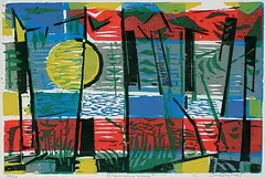 Werner Drewes, Shimmering Waters #130/210, 1962, colour silkscreen on paper