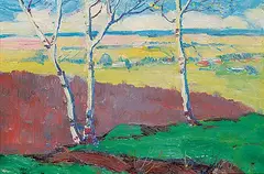 Paul B. Earle, Spring in the Valley, 1938, oil on wood panel