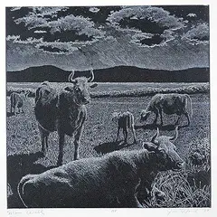 Joseph Fafard, Moon Walk #AP, 1987, etching on paper