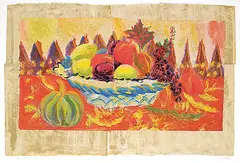 Jamie Evrard, L'autunno II, mixed media and collage on paper