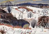 Richard Percival Daniel Hicks, The Sandpit-Winter, 1956, watercolour on paper