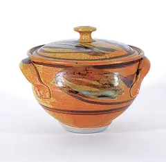 Robin Hopper, Untitled - Earth Toned Pot with Lid, glazed ceramic