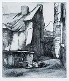 Simone Marie Yvette Hudon, Maison Bicentenaire a Quebec #20/50, etching on paper
