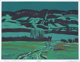 Illingworth Kerr, Turner Valley Nocturne #50/150, colour silkscreen on paper