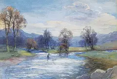James Kinnear, The Ford of Avendo[Avondhu?], Aberfoyle, watercolour on paper