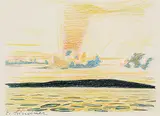 Ernest Friedrich Lindner, Untitled - Emma Lake Sunset, coloured pencil on paper