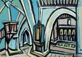 Helmut Linsser, Orthodox Church, 1964, gouache on paper