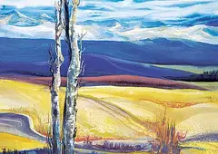 Phyllis Margolin, Untitled - Trees in the Foothills, watercolour on paper
