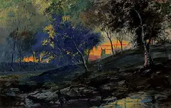 Marmaduke Matthews, English Forest at Dusk, 1899, watercolour on paper