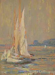 Florence Helena McGillivray, Fog Effect in Nova Scotia, oil on wood panel