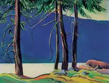 Janet Holly Middleton, Kalamalka Lake from Pony Trail, watercolour on paper