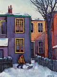 Zsolt Nagy, Cabbagetown Winter, oil on wood board