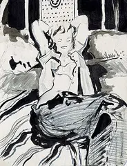 David Pugh, Untitled - Relaxed, graphite and ink on paper