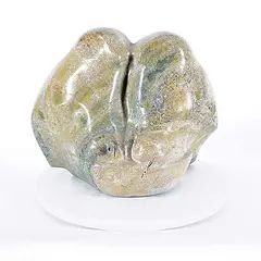 George Pratt, Untitled - Two Owls, light green stone carving