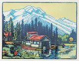 Margaret Shelton, Boathouses and Mount Norquay, Banff