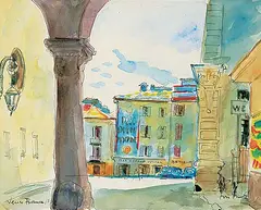 Jori Smith, Veue France, 1953, watercolour on paper