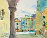 Jori Smith, Veue France, 1953, watercolour on paper