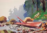Mildred Valley Thornton, Untitled - Log on the Beach