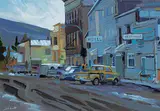 Jim Vest, In Dawson City, gouache on paper