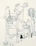 Maxwell Bennett Bates, Fleurs Naturelles, 1967, ink on paper