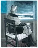David Blackwood, Mrs. Captain B. Home in Wesleyville #32/50, 1979, colour etching on paper