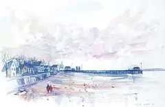 Molly Lamb Bobak, Twilight St. Andrews, watercolour and graphite on paper