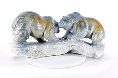 William A. Cameron, Untitled - Lunch Break, 1978, grey and green stone carving