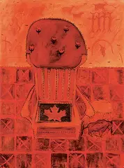 Joane Cardinal-Schubert, Oh Please Preserve the Story Hour V, mixed media on paper