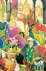 Claudette Castonguay, Un Dimanche en Provence, 2005, acrylic on canvas