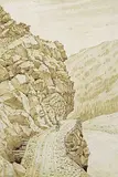 Edmund Thomas Coleman, Untitled - Trail over the Riverside Cliff, 1863, watercolour on paper
