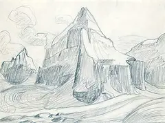 Lawren Harris, Study for Canvas; Mt. Lefroy, 1930, 1930, graphite on paper